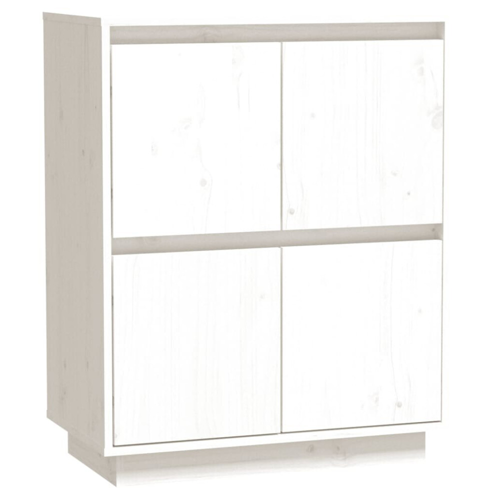 Vidaxl (White) Solid Wood Pine Sideboard Storage Side Cabinet Furniture Multi Colours