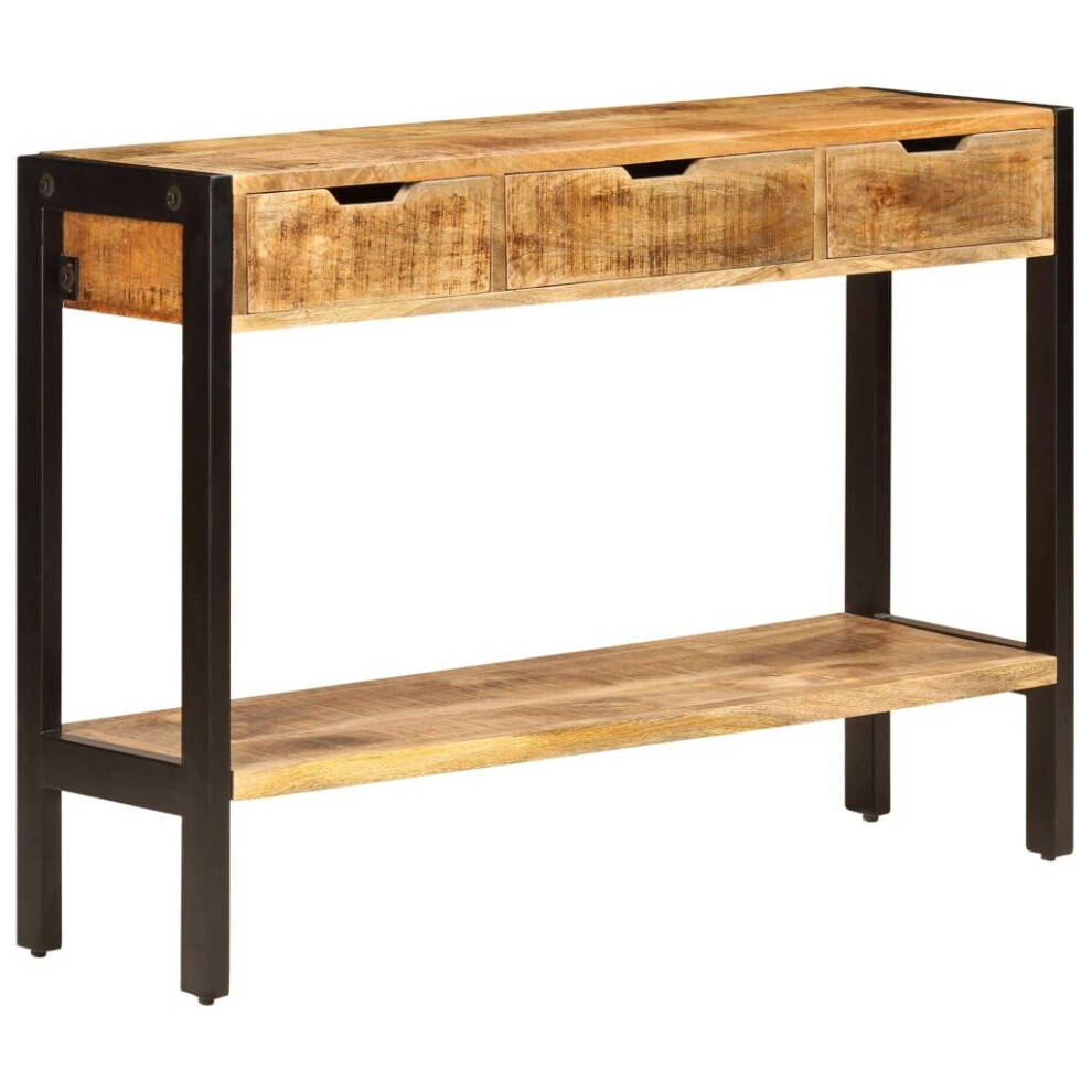 Vidaxl Solid Wood Mango Sideboard With 3 Drawers Living Room Display Stand