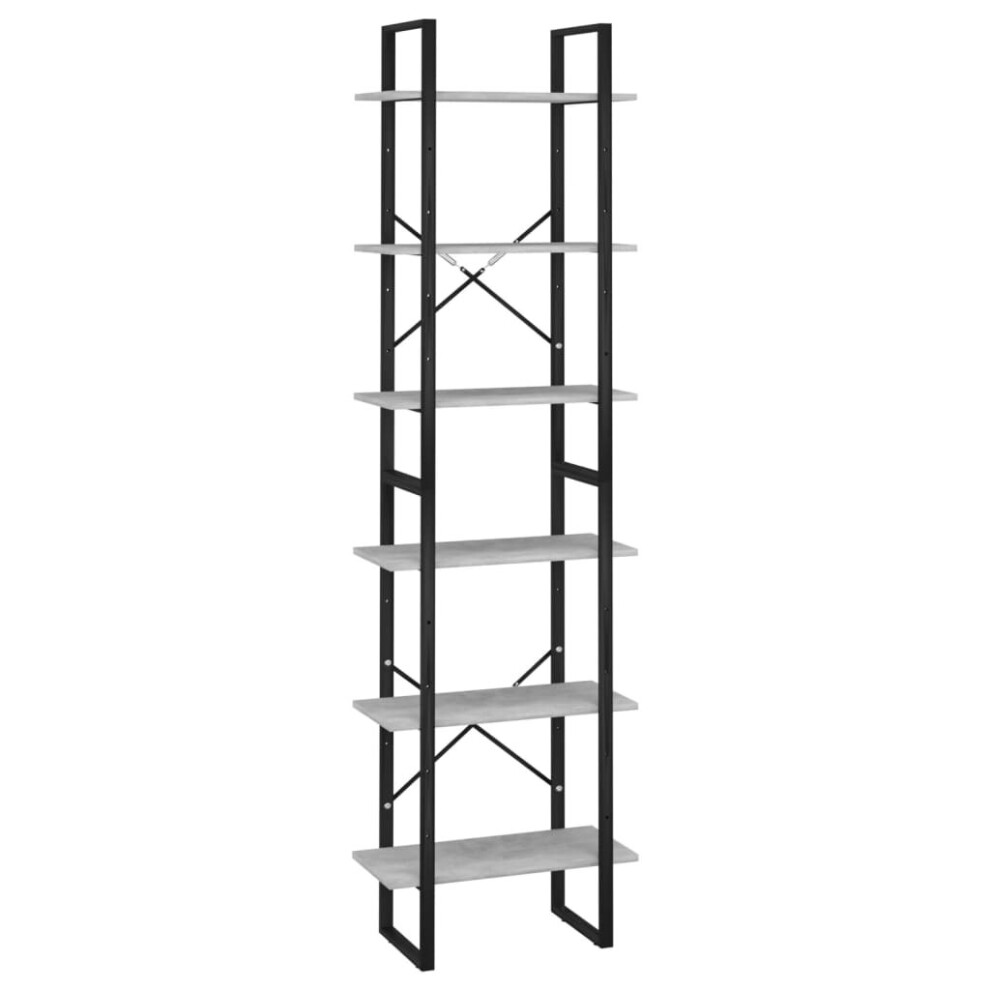 vidaXL Storage Shelf Concrete Grey Engineered Wood Storage Rack Stand Shelf