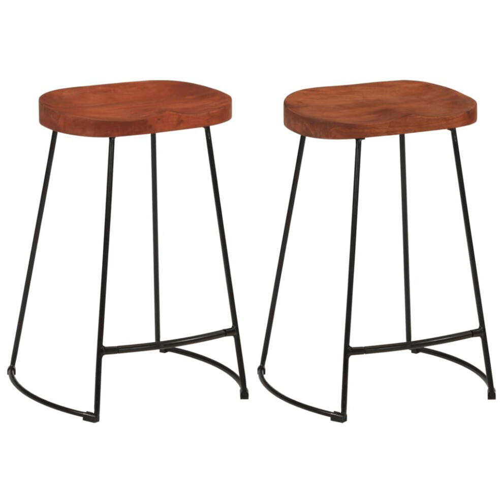 Vidaxl (, 45 X 40 X 63 Cm) Gavin Bar Stools Dining Room Chair Seat Stool Solid Mango Wood 2 Pcs Brown