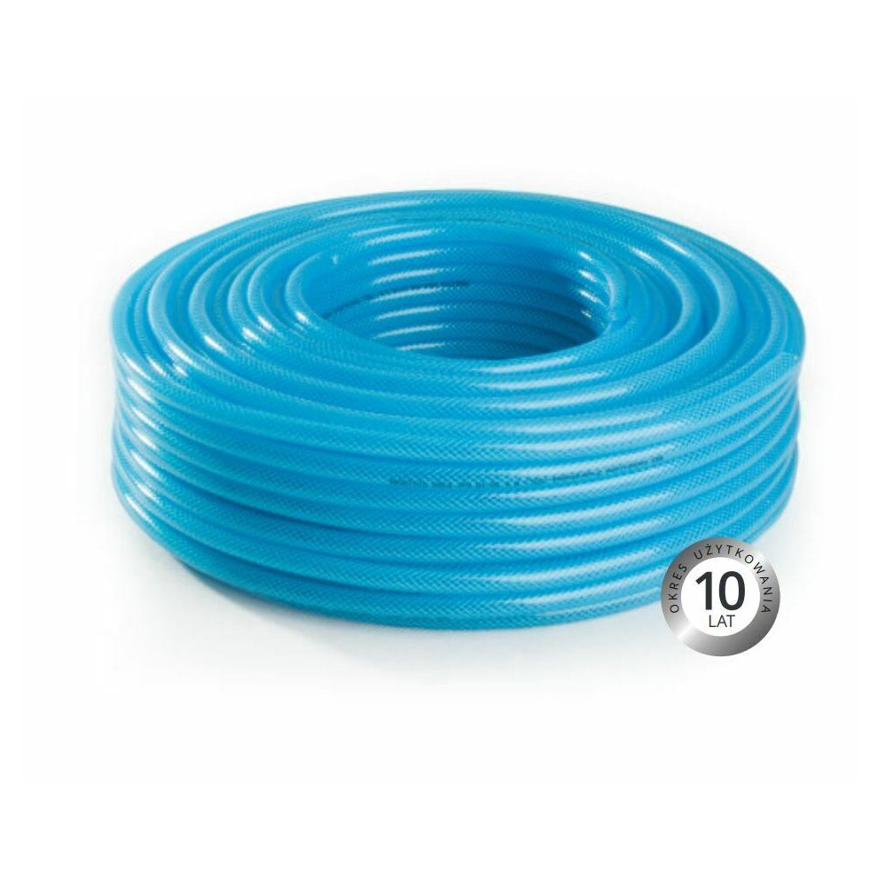 (50m, 3/8" - ID 10mm x OD 16mm) PVC HOSE Pipe Clear Flexible Reinforced Braided - OIL FOOD Grade  WATER Tube