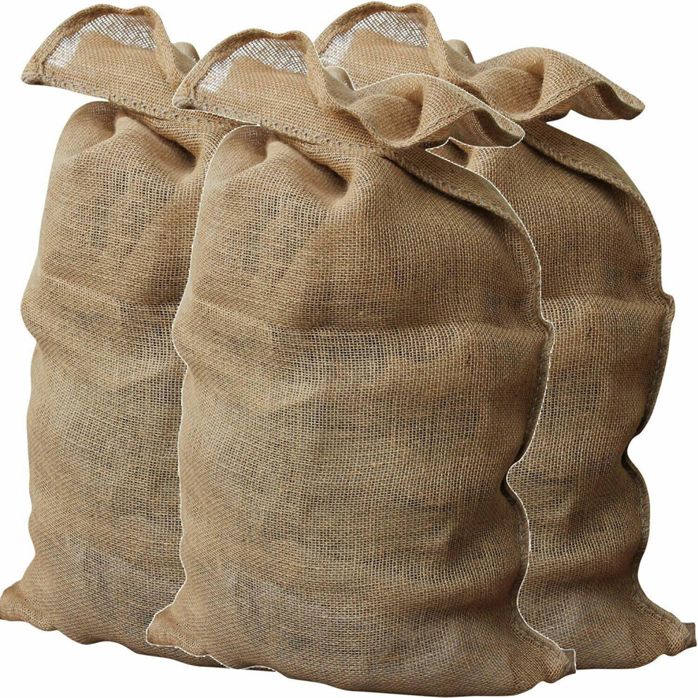 (50 sacks) Jute Hessian Sacks Bags 25kg Potato Vegetable Logs Storage Wholesale 50x85cm