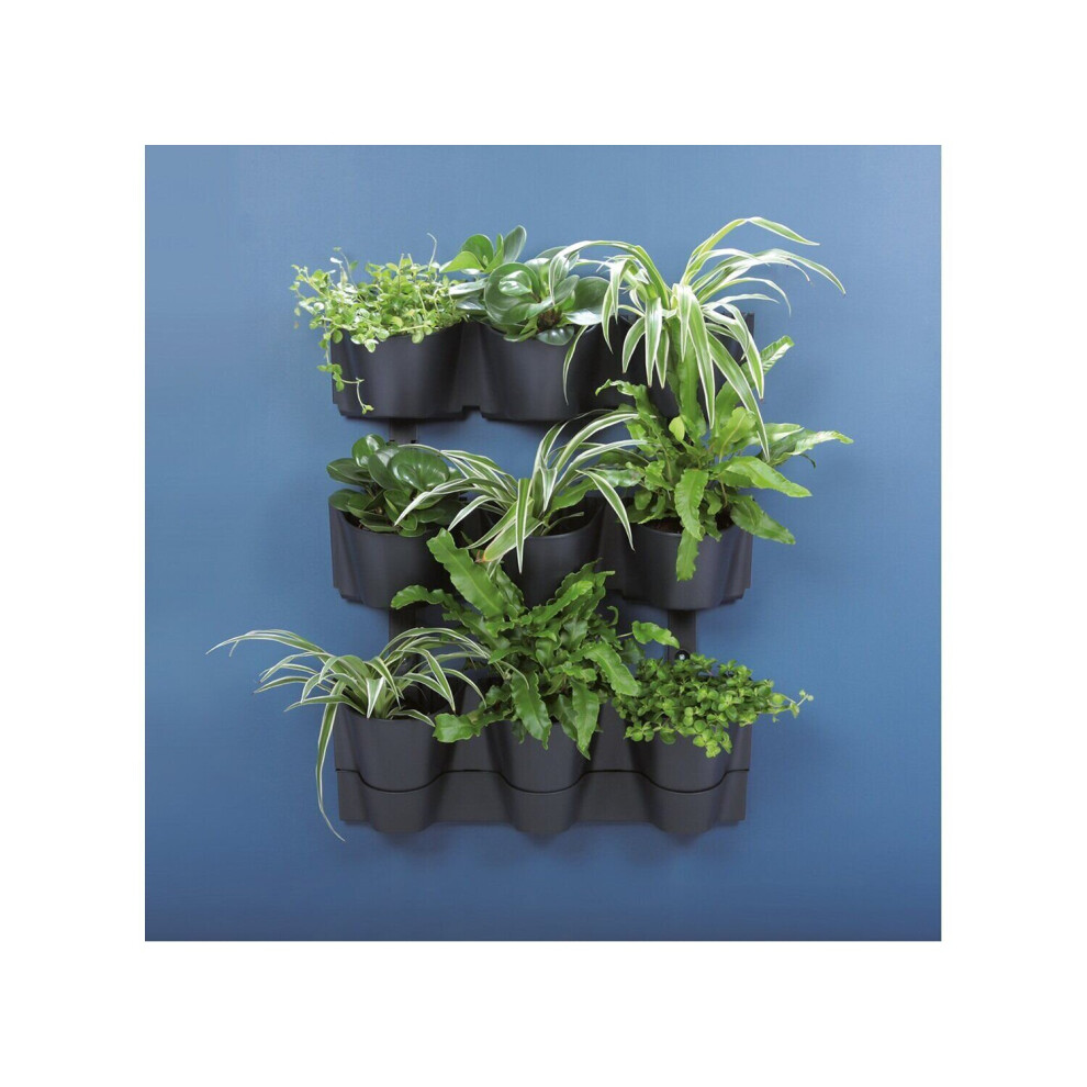 Prosperplast (Mini Cascade) Vertical Standing Garden Flower Pots Cascade Balcony Plant Wall Anthracite