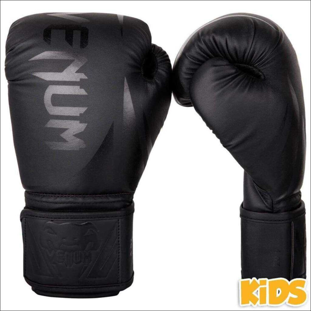 (Black, 8oz) Venum Challenger 2.0 Kids Boxing Gloves Black/Black