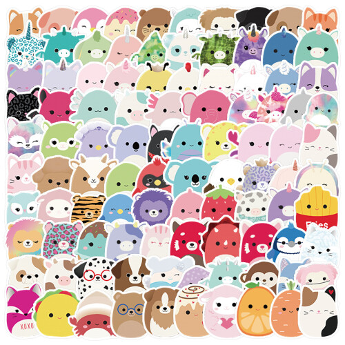 100pcs Squishmallow Stickers Waterproof Reusable Decor Laptop Graffiti Kid  Gift 2