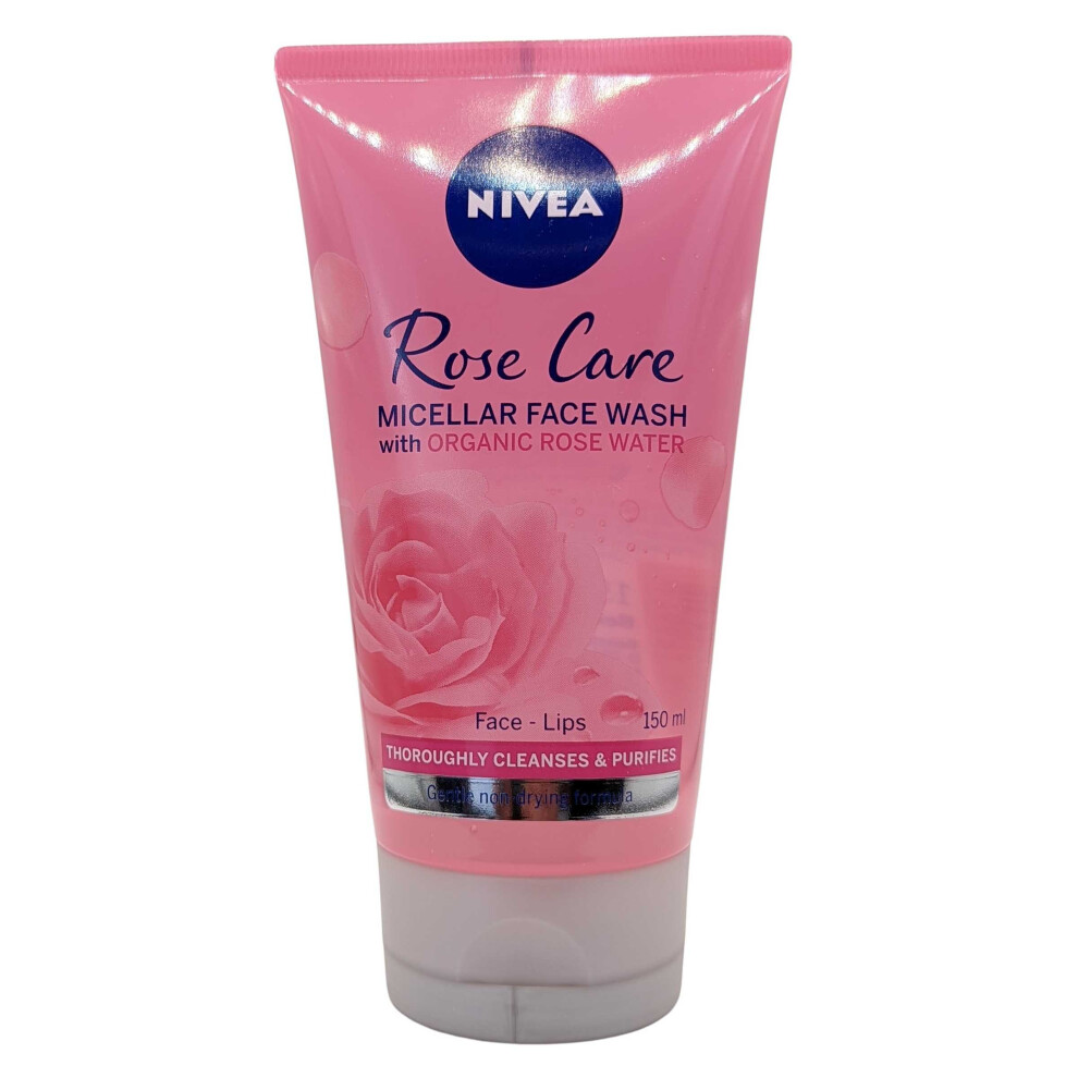 Nivea Rose Care Micellar Face Wash 150ml made with Organic Rose Water