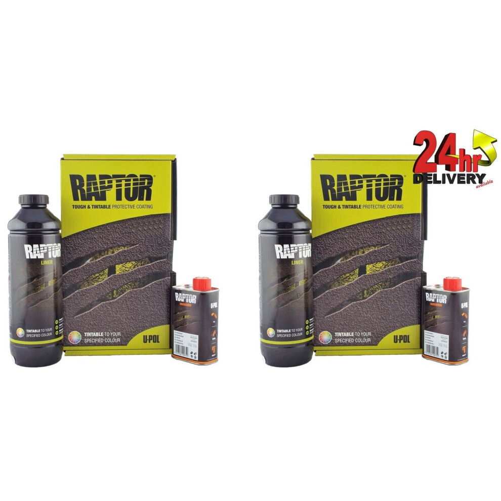 U-Pol Raptor Tintable 710Ml Liner & 240Ml Hardener Truck Coating X2 Pack Upol 3872551270204