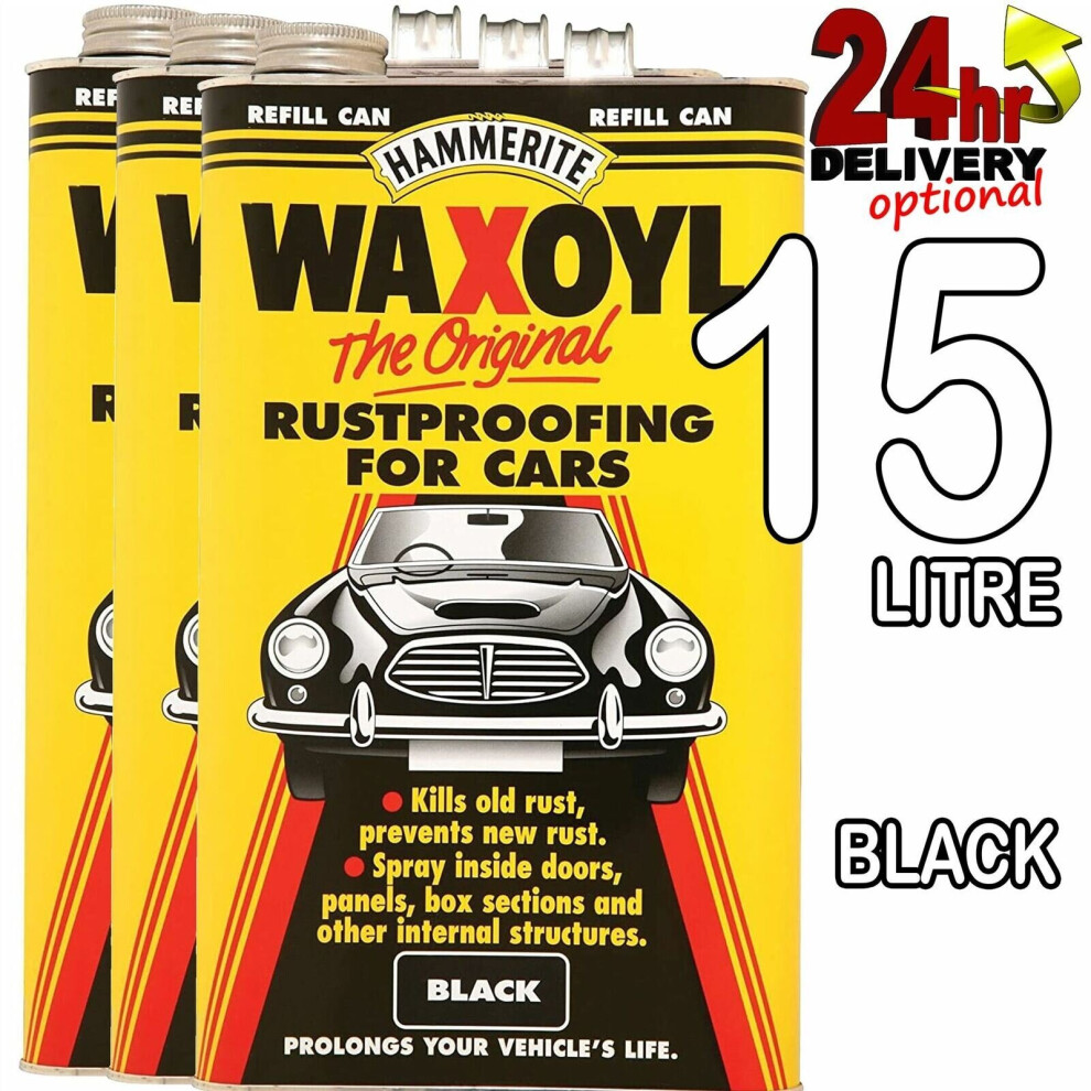 Hammerite 15Litre Refill Waxoyl Rust Eliminator Proof Prevention Covering Black 5290753354528