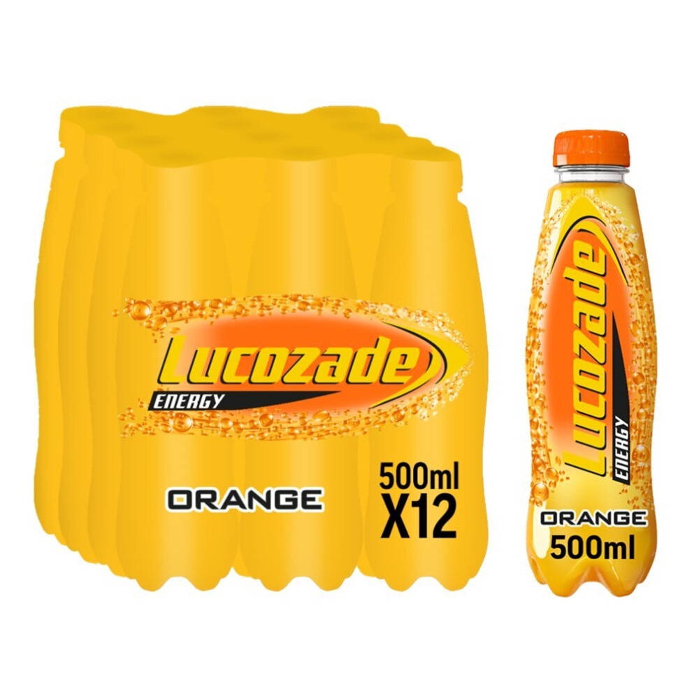 Lucozade Energy Drink 500Ml (Pack Of 12) Orange