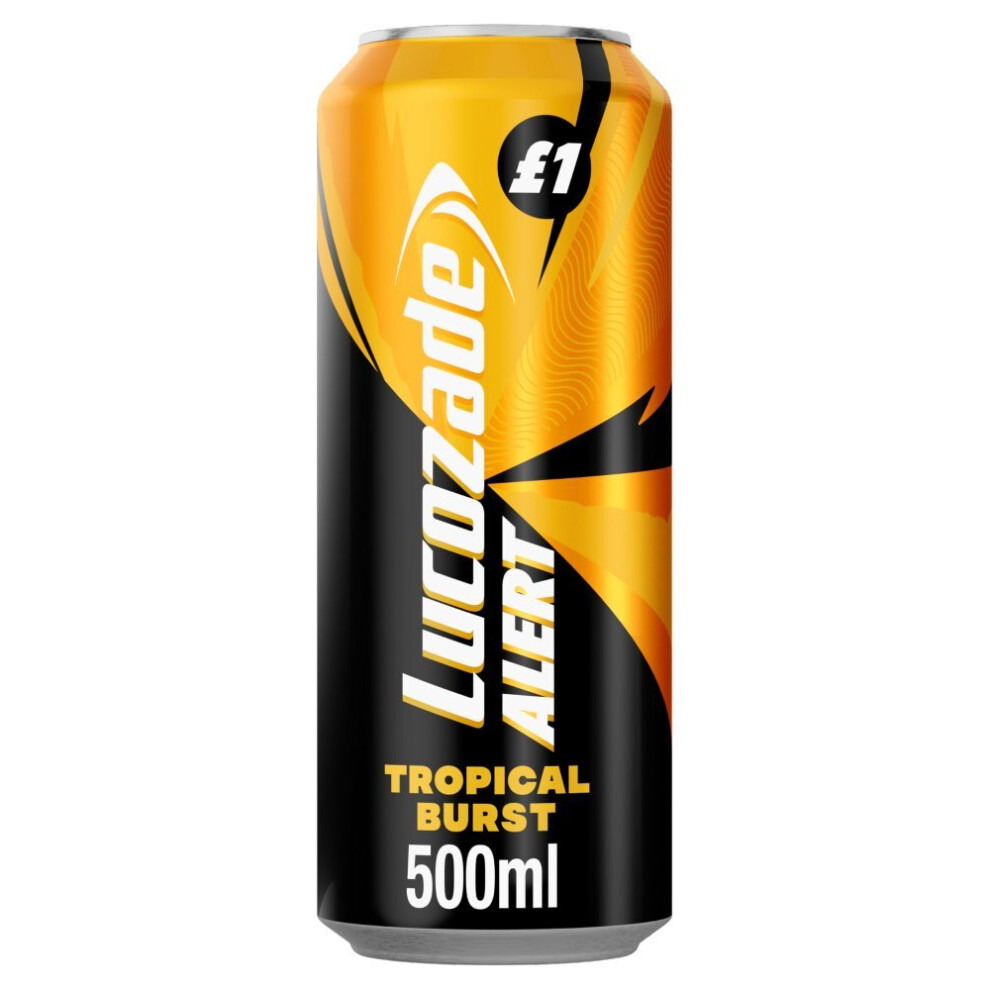 Lucozade Alert Tropical Burst Energy Drink 500Ml (Pack Of 12)
