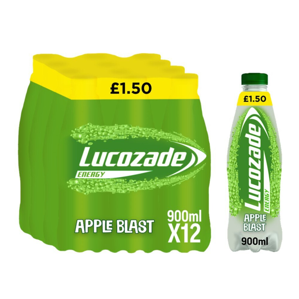 Lucozade Energy Drink Apple 900Ml (Pack Of 12)