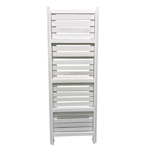 Ladder Shelf Bookshelf 4-Tier White Storage Display Unit Folding Stand 1
