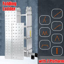 14in1 4.7M Aluminium Folding Ladder Multi Position Purpose Safety Step