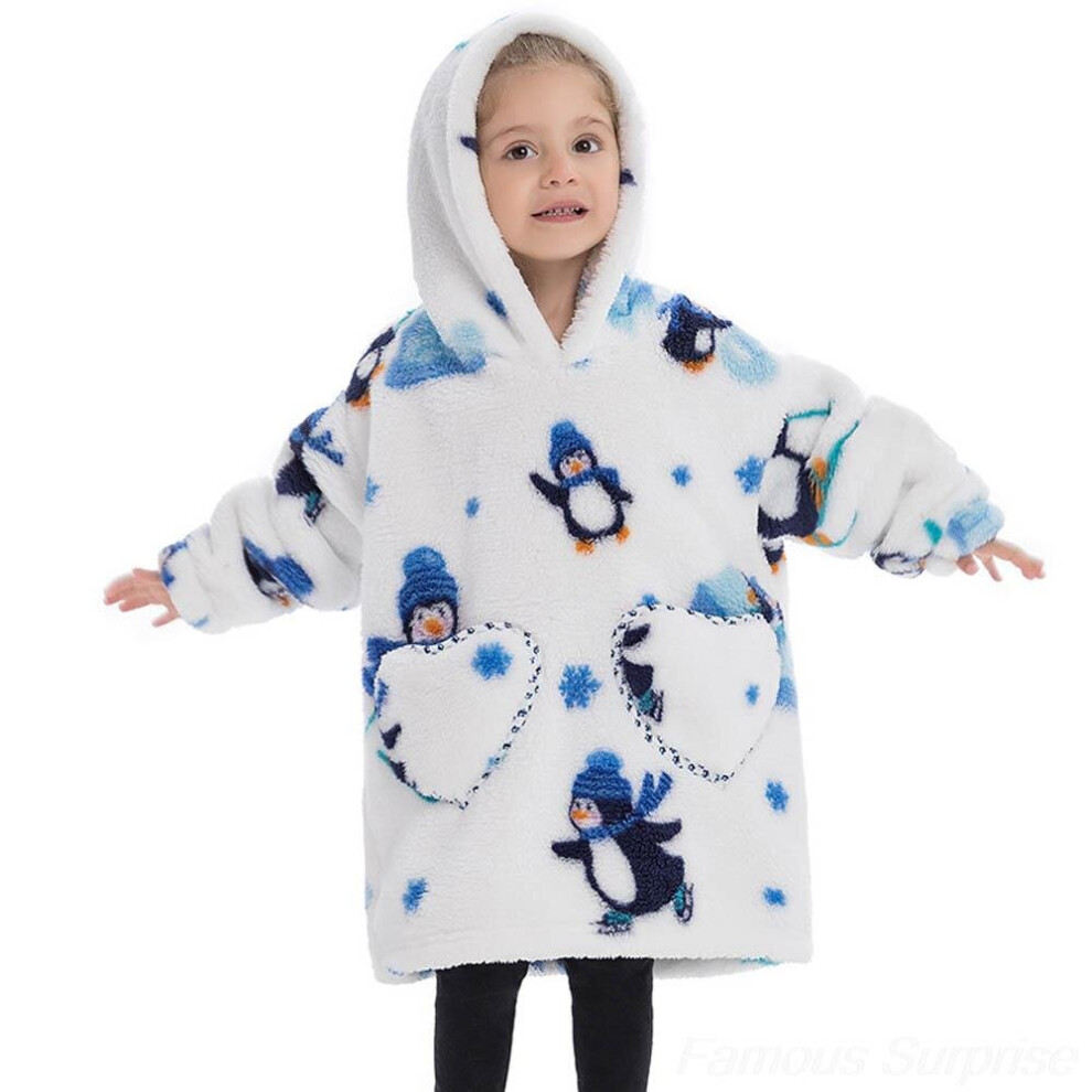 (FH006) Baby Clothes Winter Oversized Blanket Hoodie for Kids Plush Clothes Girl Toddler Boy Sweatshirt Sherpa Fleece Children Homewear