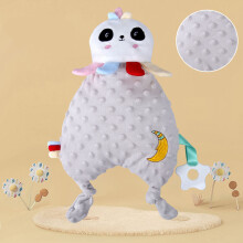 (Grey bear) Soothing towel baby doll baby sleep with hand puppet soothing doll doudou velvet to put to sleep parent-child ringer plush toy