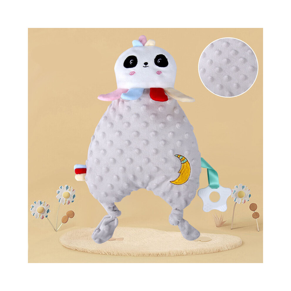 (Grey bear) Soothing towel baby doll baby sleep with hand puppet soothing doll doudou velvet to put to sleep parent-child ringer plush toy