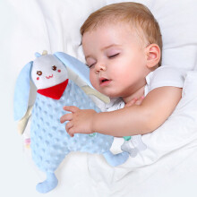 (Blue Bunny) Soothing towel baby doll baby sleep with hand puppet soothing doll doudou velvet to put to sleep parent-child ringer plush toy