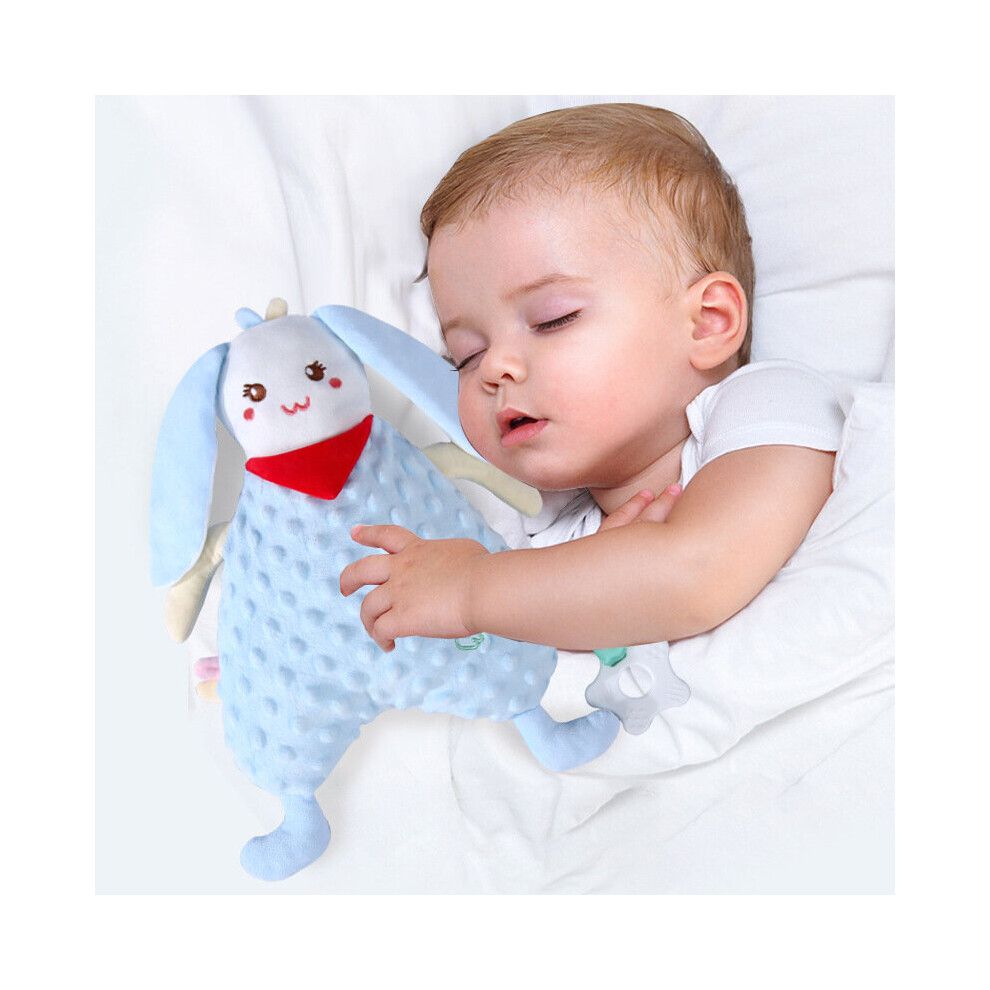 (Blue Bunny) Soothing towel baby doll baby sleep with hand puppet soothing doll doudou velvet to put to sleep parent-child ringer plush toy
