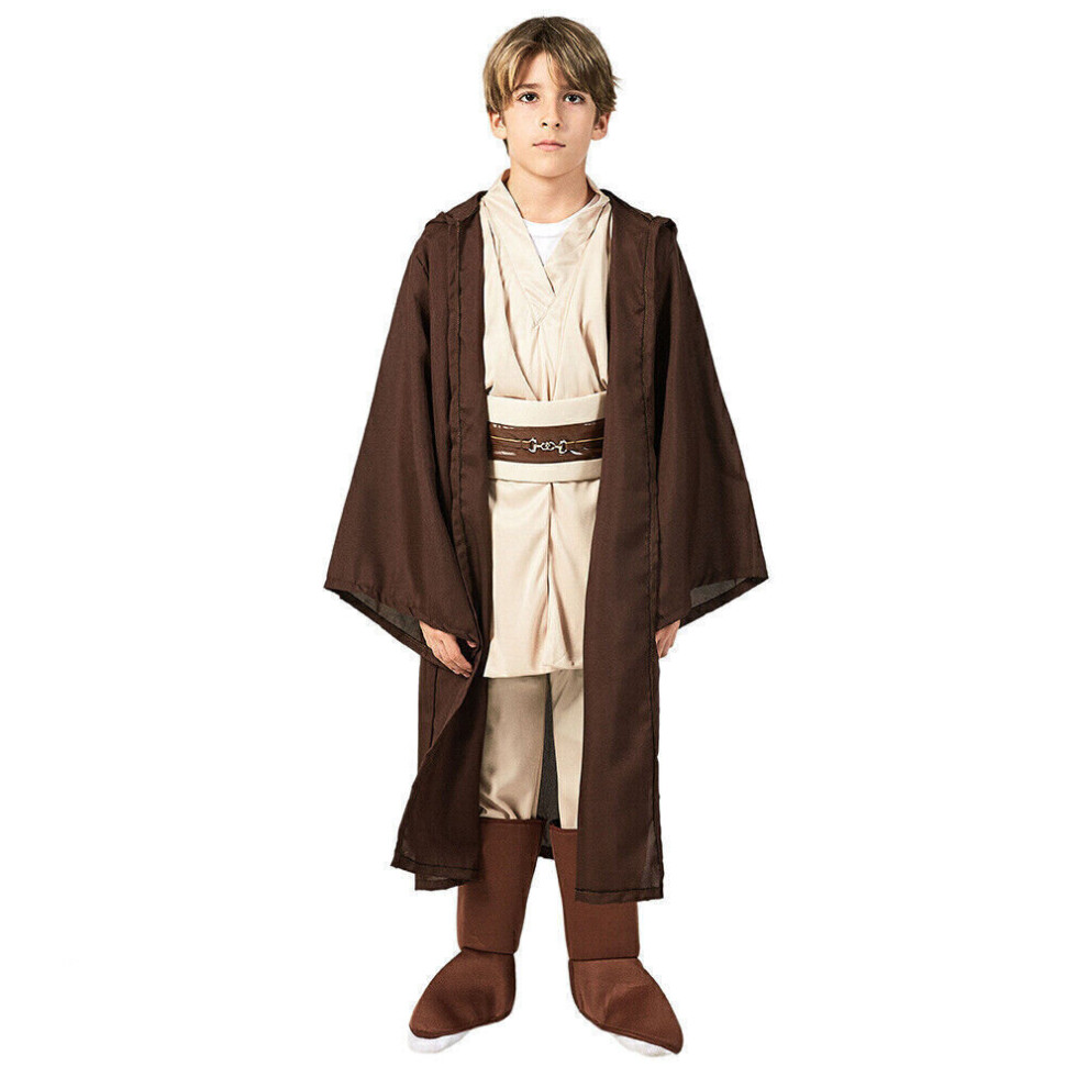 (  L?10-12 years?) Kids Star Wars Obi Wan Kenobi Jedi Knight Cosplay Costume Halloween