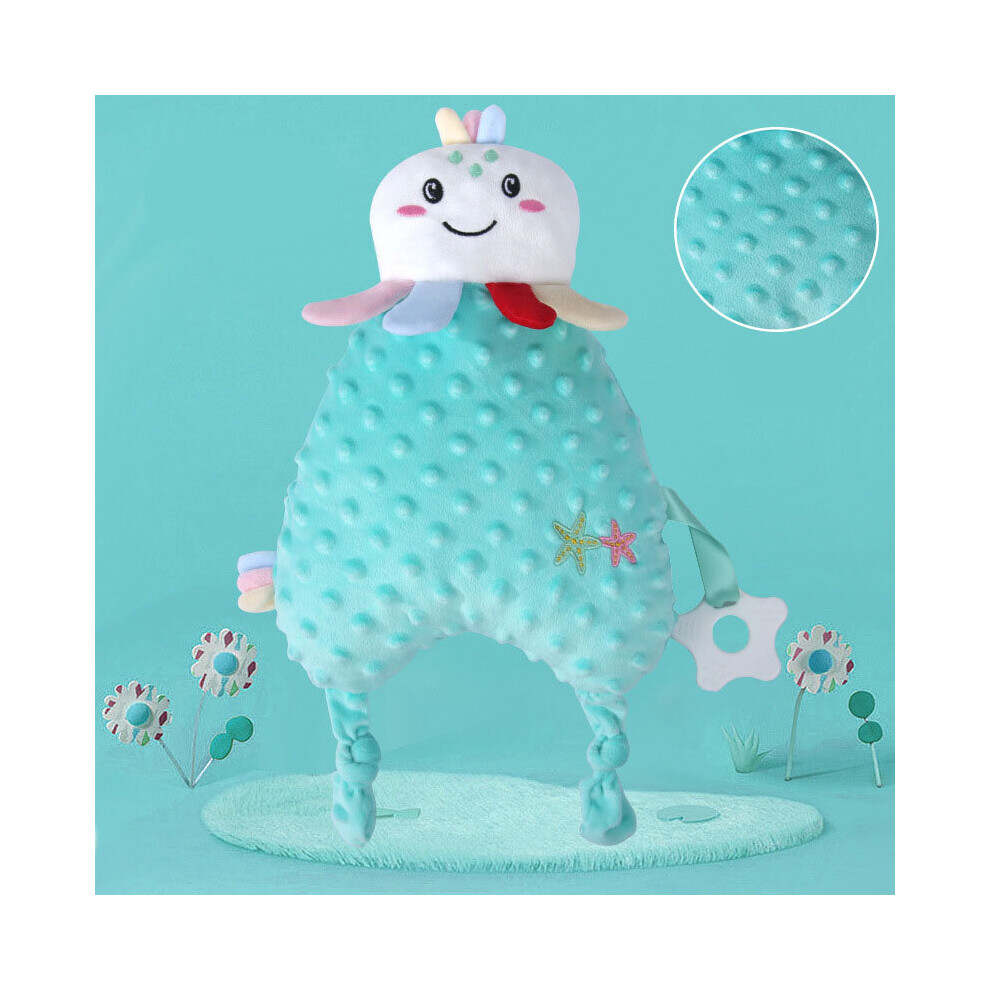 (Green frog) Soothing towel baby doll baby sleep with hand puppet soothing doll doudou velvet to put to sleep parent-child ringer plush toy