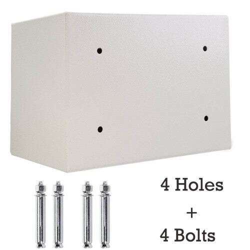 (White) Digital Security Safety Box Large Capacity with Keypad and 2 Keys 2