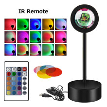 (Remote Multicolor) Tuya Smart Sunset Lamp Night Light Sunset Projector Smart Life APP Remote Led Lights Room
