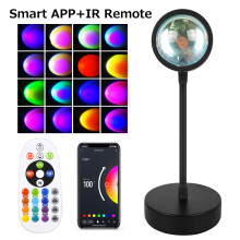 (Smart APP and Remote) Tuya Smart Sunset Lamp Night Light Sunset Projector Smart Life APP Remote Led Lights Room
