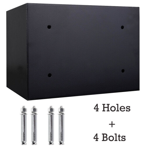 (Black) Digital Security Safety Box Large Capacity with Keypad and 2 Keys 2