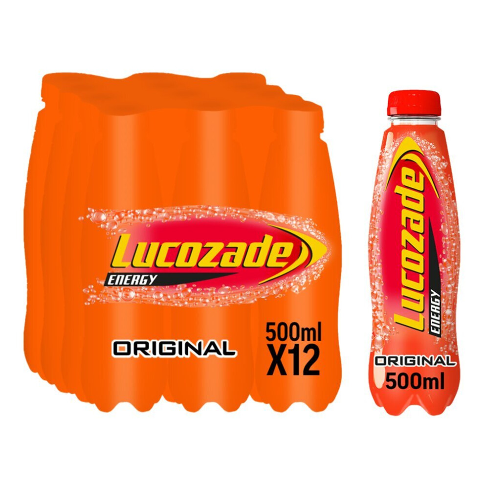 Lucozade Energy Drink Original 500Ml (Pack Of 12)