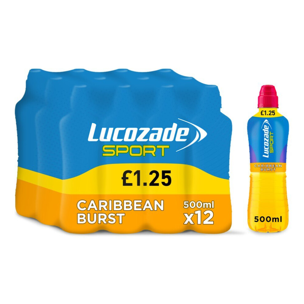 Lucozade Sport Drink Caribbean Burst 500ml (Pack of 12)