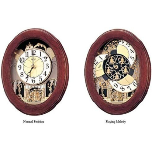 Rhythm magic Musical Wooden Wall Clock with Swarovski Crystal 1