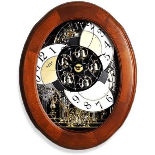 Rhythm magic Musical Wooden Wall Clock with Swarovski Crystal 2