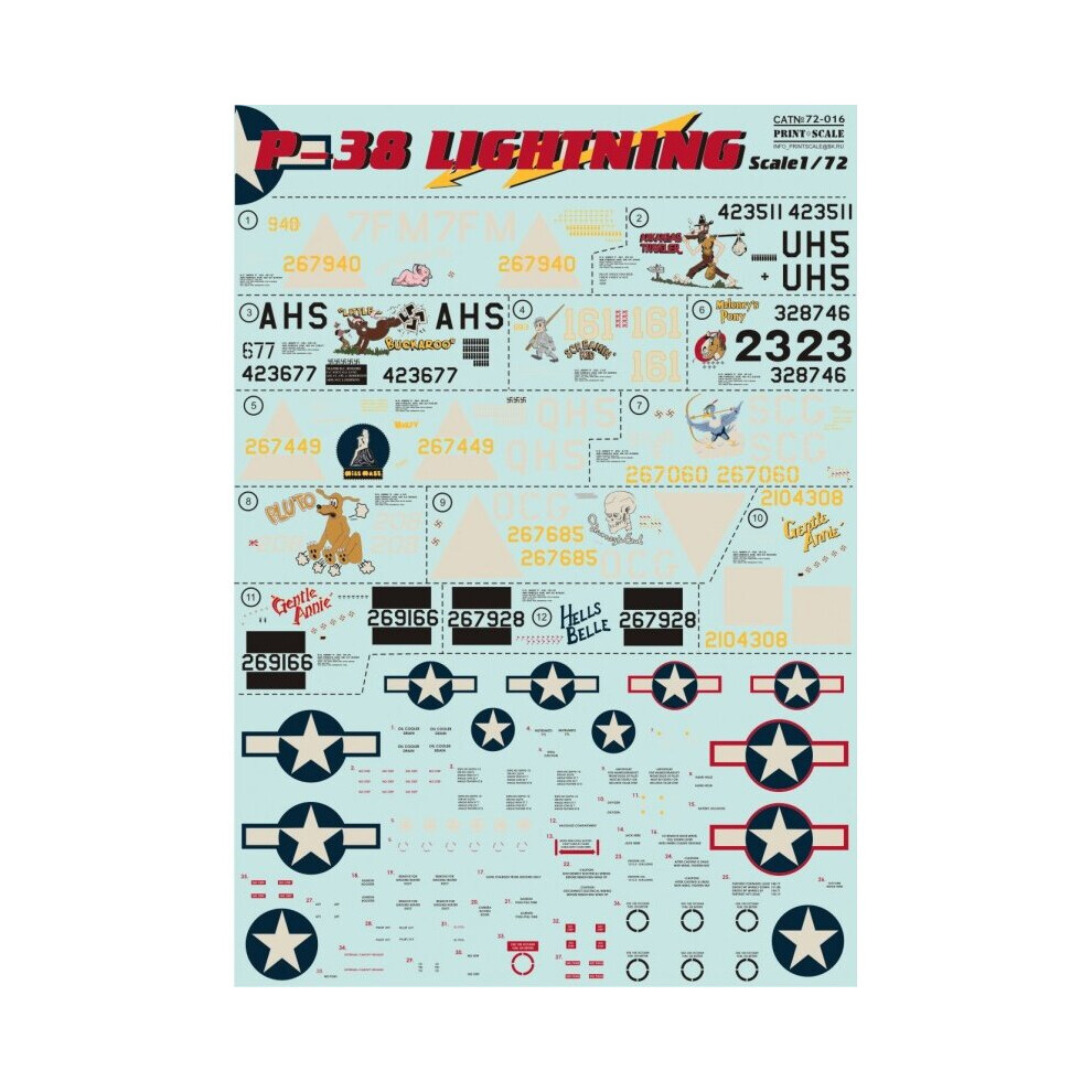 Print Scale 72-016 P-38 Lightning