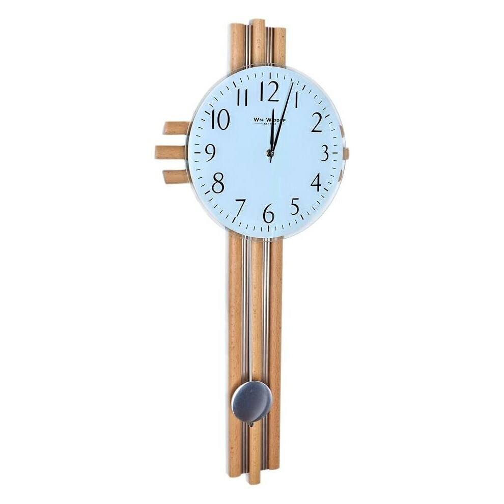 Contemporary 75cm Wood Cross Design Wall Clock with Pendulum