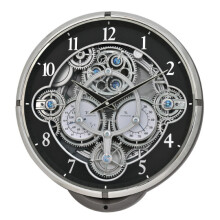 Rhythm Magic Motion Clock Black Gear Rotating Dial