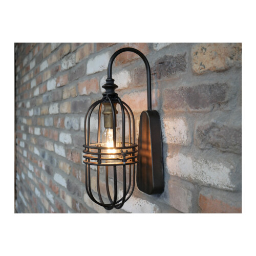 Industrial Style Indoor Wall Light | Battery Operated | BLACK