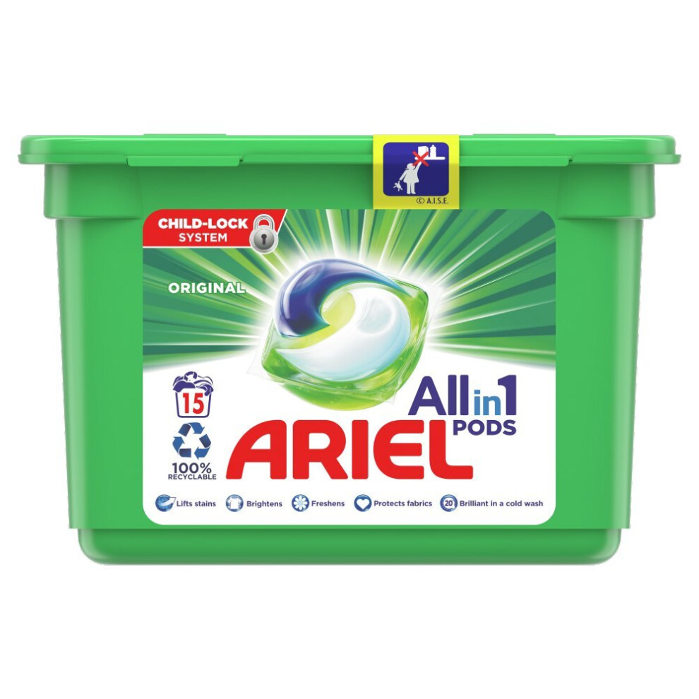 Ariel Allin1 PODs Washing Capsules - 15 Washes (Pack of 3)