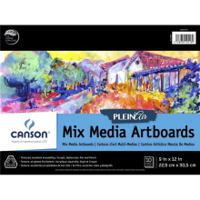 Canson 2005760 9 x 12 in. Plein Air Mix Media Art Board Pad - 10 Boards, White