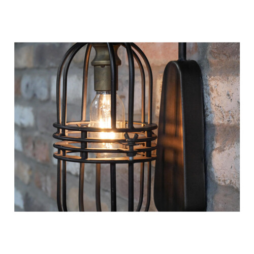 Industrial Style Indoor Wall Light | Battery Operated | BLACK 2