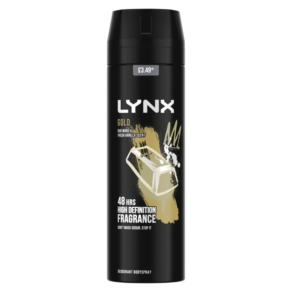 Lynx Aerosol Bodyspray Gold 200ml (Pack of 6)