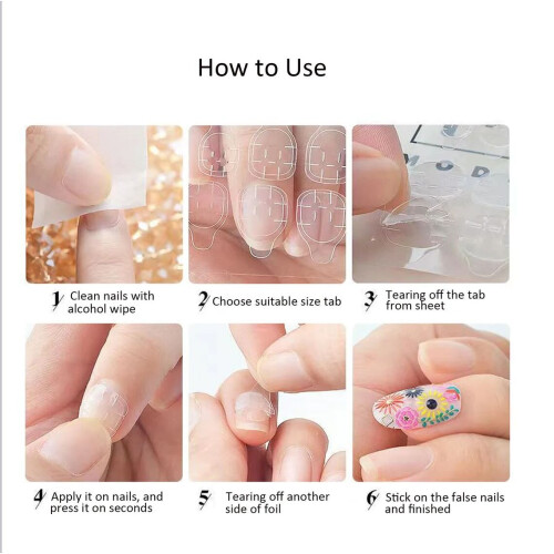(2000 Pcs Nail Tabs) Nail Adhesive Glue Tab/ Clear Nail Tabs 2