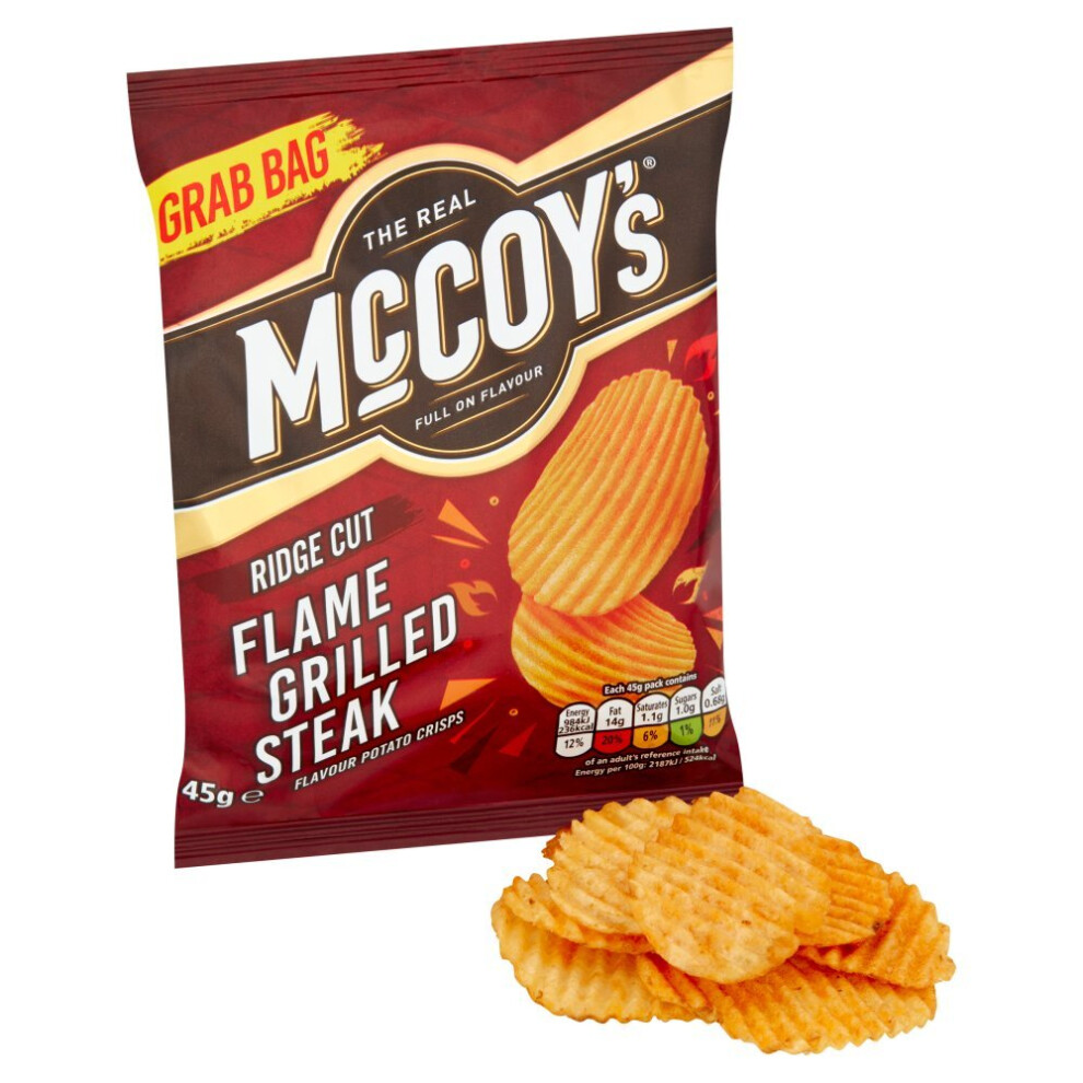 McCoy's Flame Grilled Steak Flavour Potato Crisps 45g (Pack of 26)