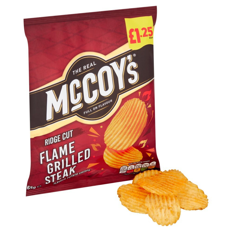 Mccoy's Flame Grilled Steak Sharing Crisps 65G (Pack Of 20)