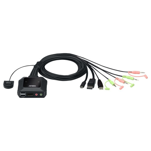KVM-switch - CS52DP-AT - 2 poorten - USB-C - Compact - Bedraad