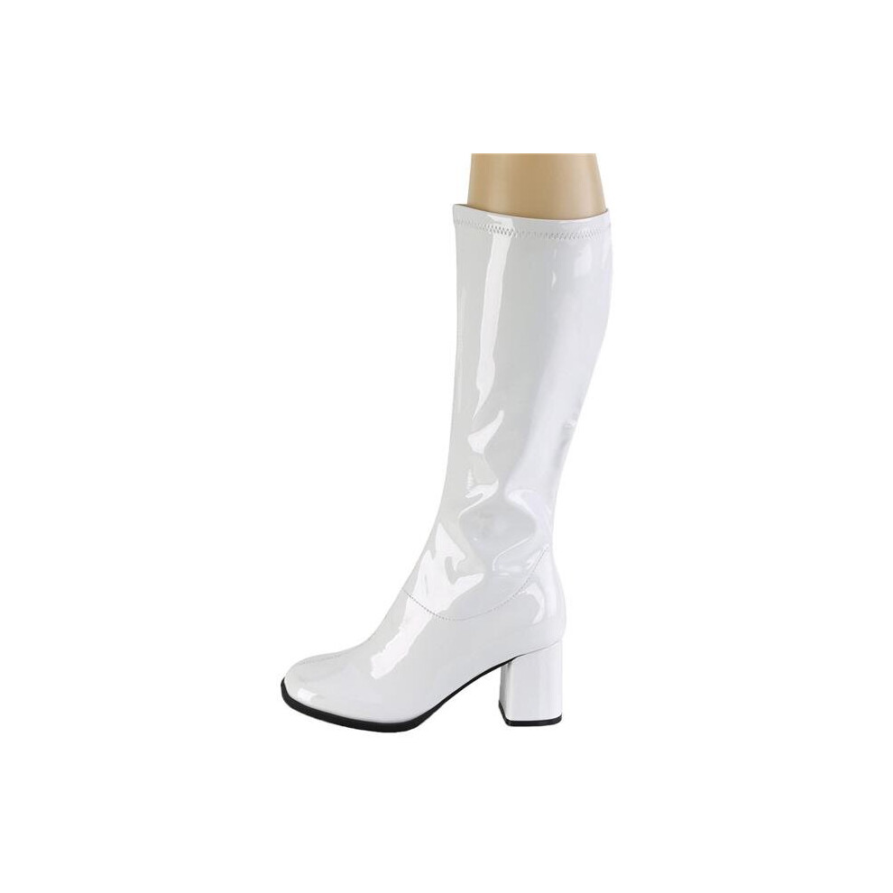 Morris Costumes HAGOGO300WT10 White Gogo Boot, Size 10-image-OPC-PBCY9F6-NEW