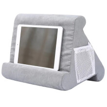 (Grey) Multi-Angle Soft Stand Pillow Tablet Phone Holder for iPad Tablet Phone