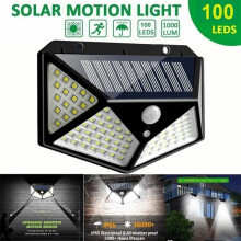 100LED Solar Motion Sensor Power Light PIR Security Outdoor Garden Wall Lamp