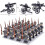 (Style G 24pcs) Minifigures 24pcs Military Building Blocks Eight-nation Phalanx Assembling WW2 Military Games Sand Tables Collections 4