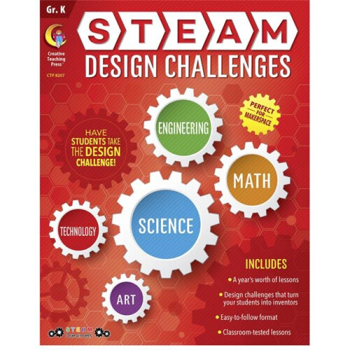 Creative Teaching Press 1594246 Staem Design Challenges Resource Book, Grade K