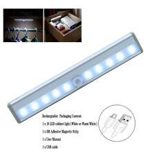 (Rechargeable) Rechargeable10 LEDs PIR LED Motion Sensor Light Cupboard Wardrobe Bed Lamp Wall Lamp LED Cabinet Night